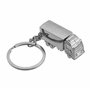 Porte-clés de camion 3D argenté - Porte-clés en forme de trailer conducteurs transporteurs livreurs - Accessoire pour camionneur