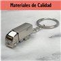 Porte-clés de camion 3D argenté - Porte-clés en forme de trailer conducteurs transporteurs livreurs - Accessoire pour camionneur
