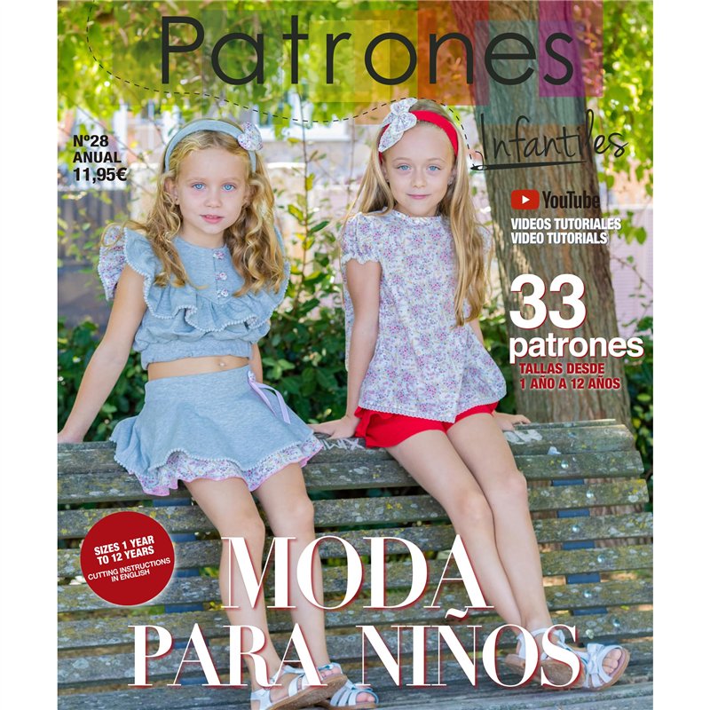 Patrons Couture Enfants N°28 - 22 Modèles Fille Et Garçon 1 à 12 Ans Avec Tutoriels Vidéo
