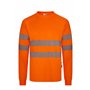 VELILLA 305634 T-Shirt à Manches Longues en Polyester recyclé avec Bande segmentée Orange Fluo Taille XL