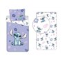 Jerry Fabrics Parure de Lit Lilo & Stitch 3 Pièces 100% Coton - Housse de Couette 140x200 cm + Taie d'oreiller 65x65 cm + Drap-H