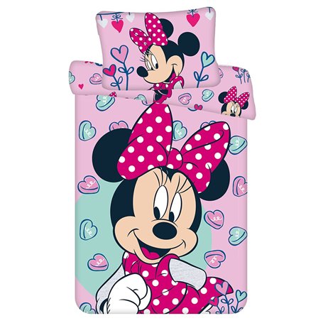 Disney Minnie Mouse Parure de lit pour bébé avec housse de couette de 100 x 135 cm et taie d'oreiller de 40 x 60 cm