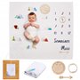 ODOXIA Couverture Etape Bébé en Français | Langes Bébé | Tapis Mois Garçon Ou Fille