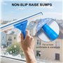 Raclette Vitre Professionnelle Kit Nettoyage Vitre 2-en-1, avec Lame Silicone Extra-Large & Chiffon Microfibre, pour Vitres, Mir