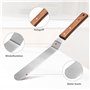 Elalove Set de 3 Spatules Professionnelles pour Plancha Poignée en Bois - Spatule à Steak en Acier Inoxydable 26cm avec Grattoir