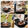 Elalove Set de 3 Spatules Professionnelles pour Plancha Poignée en Bois - Spatule à Steak en Acier Inoxydable 26cm avec Grattoir
