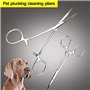 Oumefar Pince à épiler en acier inoxydable pour animaux de compagnie ciseaux de toilettage domicile pour chien nettoyage du visa