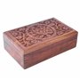 Ajuny Coffret à Bijoux Décoratif en Bois Fabriqué à la Main Motif Arbre de Vie Sculpté Coffre au Trésor Polyvalent Fait à la mai