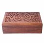 Ajuny Coffret à Bijoux Décoratif en Bois Fabriqué à la Main Motif Arbre de Vie Sculpté Coffre au Trésor Polyvalent Fait à la mai