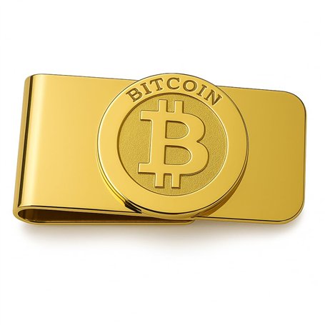 Pince à billets BTC Bitcoin - Porte-cartes plaqué or