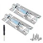 Lot de 2 verrous de porte coulissants de 75 mm avec tournevis