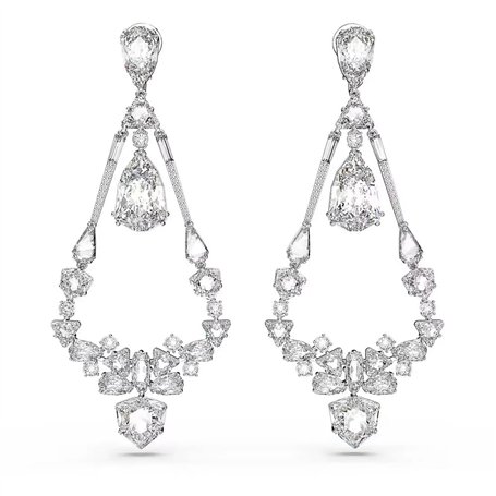 Boucles d'oreilles clip Mesmera Swarovski Chandelier Plaqué rhodium 5665827
