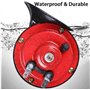 Snail Air Horn train Corne Kit Moto électrique Corne 24V 300dB super bruyants Horns pour Camions Autos Motos Bateaux Noir Rouge 