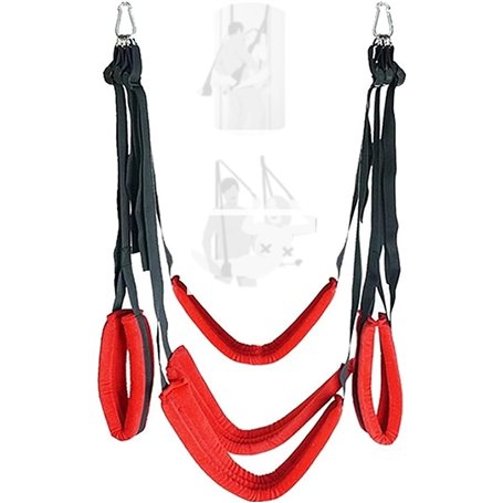 Wellnoon Harnais de Yoga Rouge à Suspension rembourrée à 3 épaisseurs améliorées 2023