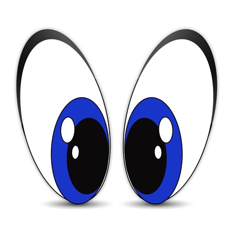 SkinoEu® 2 x Autocollants Stickers Vinyle Paire Yeux Bleu Casque Eyes Voiture Camion Fenêtre Porte Auto Moto Vélo Tuning B 74