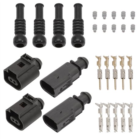 Anlseiod Kit Connecteurs mâles femelles voiture étanche à 2 broches compatible avec 1J0973702