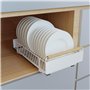QHENS Égouttoir à Vaisselle Coulissante Blanc pour 13 Assiettes