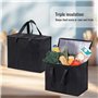 2 pièce Grand Sac Isotherme （40L+40L） + 10 pièce banquise，Noir Sac Isotherme Courses（41x26x33cm），Pliable Sacs isothermes，glacièr
