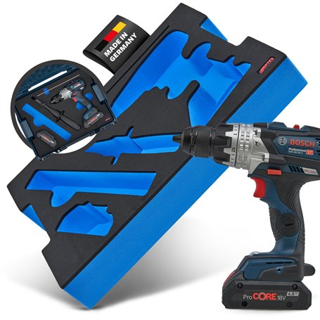 Aptex. Insert en mousse compatible avec perceuse-visseuse à percussion sans fil Bosch GSB 18V-110C pour L-Boxx 136