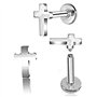 DENI 2 piercings croix 6 mm pour tragus