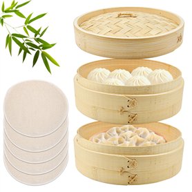 HEKOBAG Cuiseur Vapeur en Bambou à 2 Étages