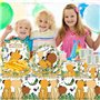 Vaisselle de Le Roi Lion 69 Pièces Décoration de Le Thème du Roi Lion Jungle Animaux Ensemble de Vaisselle de Fête avec Assiette