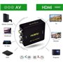 Musou Mini Convertisseur 3RCA Composite CVBS AV vers HDMI Adaptateur pour ps3 Xbox Xbox360 Blu Ray Sky HD VHS VCR DVD DVR HDTV 7