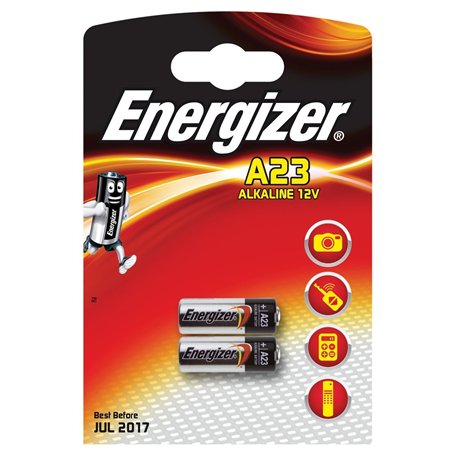 Energizer Lot de 2 piles alcalines A23 MN21 LRV08 GP23A 12V