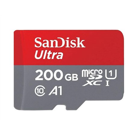 Carte Mémoire microSDXC SanDisk Ultra 200 Go Classe 10 UHS-I pour Android avec une Vitesse Allant jusqu'à 90 Mo/s + Adaptateur S
