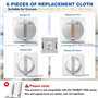 Muyohix 6 Pièces pour Ecovacs Winbot W1/W1 Pro/W2/W2 Omni Microfibre Serpillère Rechange Kit, Lingette de Nettoyage Réutilisable