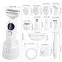 Carehabi Rasoir Electrique Femme 5 en 1, Tondeuse Femme Intime, Rasoir Femme Maillot IPX7 Etanche avec Station de Charge USB pou
