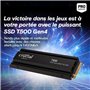 CRUCIAL - T500 - Disque SSD interne - 4 To - Dissipateur thermique - Jusqu'a 7400 Mo/s