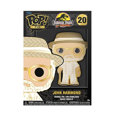 Funko Pop! Large Enamel Pin MOVIES: Jurassic Park - John HammondPin en Émail - Broche Fantaisie Mignonne à Collectionner - pour