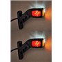 VNVIS Lot de 2 feux de position latéraux LED 12V / 24V Fixation au châssis pour camions et camions bennes - Rouge/Blanc/Orange
