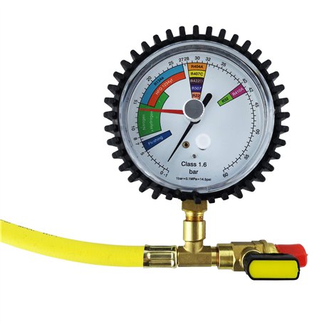 Wisepick Manomètre azote et réfrigérant R134a R1234yf R22 R507 R422D R404A R407C avec échelle SAE 0