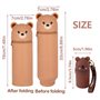 XFSRG 2 Pièces Trousse Crayon Petit Ours 2 en 1 Silicone Souple Kawaii Accessoire Bureau Cute Trousse pour Garçons Filles Cadeau