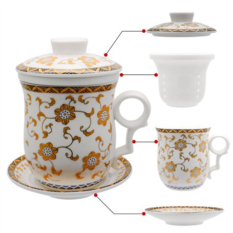 Hollihi Tasse à thé avec couvercle