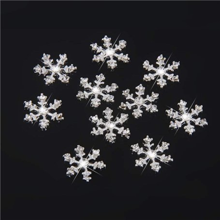 POFET Lot de 10 boutons flocon de neige en cristal de 14 mm pour scrapbooking