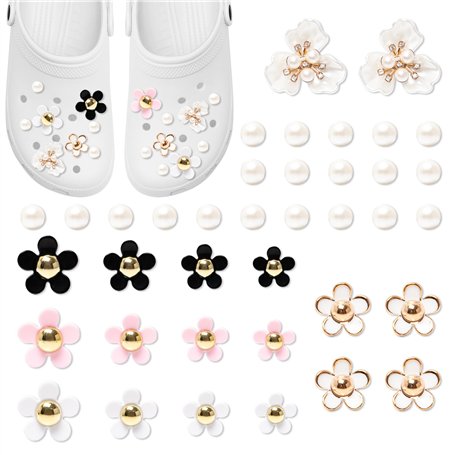 Neikafan Pins Crogs Femme Fleurs 38 Pièces Charm Fleur Croc Femme Bijoux avec Boutons pour Chaussures