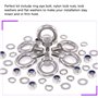 Swpeet 36 pièces Anneau de levage M8 Filetage mâle en acier inoxydable 304 Boulon à œil kit, y compris 6 pcs M5 Boulon à œil ave