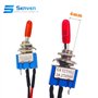 senvenelec 5pcs mini commutateur à bascule avec 30cm pré-câblé, sur-arrêt à 2 positions 3 broches 3v / 5v / 12v / 220v / 240v po