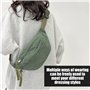 Sac Ceinture Femme en Velours Côtelé, Sac Bandoulière Réglable avec Pendentif Pompon
