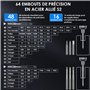 Gaethra Tournevis Électrique Sans Fil 74-en-1 Avec 64 Embouts S2, Kit Tournevis De Précision Avec 5 Niveaux De Couple Et 4 LED, 