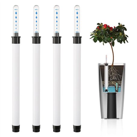 DELAESI Lot de 4 indicateurs de niveau d'eau pour plantes - Indicateur de niveau d'eau - En plastique - Pour pots de culture