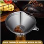 Orssmigs 2 Pièces Entonnoir Inox, Entonnoir Alimentaire, Entonnoir en Acier Inoxydable Entonnoir de Cuisine avec Filtre Entonnoi