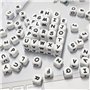 Lot de 104 perles en silicone avec lettres de l'alphabet pour la fabrication de porte-clés, perles en silicone pour la fabricati