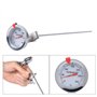 Thermomètre De Cuisine, 12"Longue Cuisine en Acier Inoxydable Cuisine Thermomètre à Sonde avec Clip pour BBQ Food Meat Homebrew 