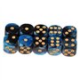 B Blesiya Set 10 Dés à Jouer 6 Faces en Résine Dice D6 D&D TRPG pour Jeux de Société Party Bar -16mm - Bleu + Noir