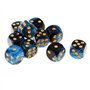 B Blesiya Set 10 Dés à Jouer 6 Faces en Résine Dice D6 D&D TRPG pour Jeux de Société Party Bar -16mm - Bleu + Noir