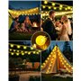 Guirlande Lumineuse Exterieure,12M 100 LED Guirlande Solaire Exterieur,8 Modes IP65 Étanche, Guirlande Lumineuse Solaire, Lumier